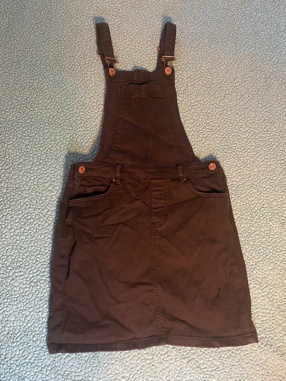 PacSun XS Black Denim Overalls Dress